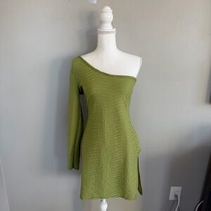 PrettyLittleThing Olive One Shoulder Dress